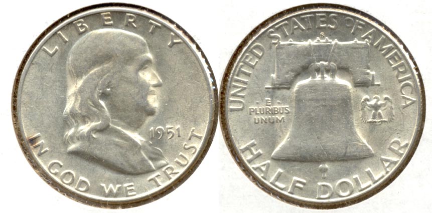 1951-S Franklin Half Dollar AU-50 af
