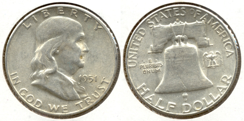 1951-S Franklin Half Dollar AU-50 ai