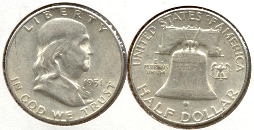 1951-S Franklin Half Dollar AU-50 aj