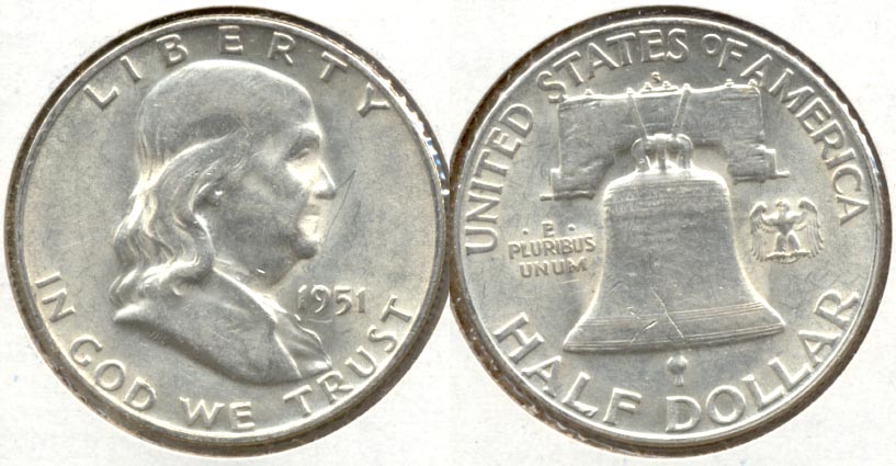 1951-S Franklin Half Dollar AU-50 au