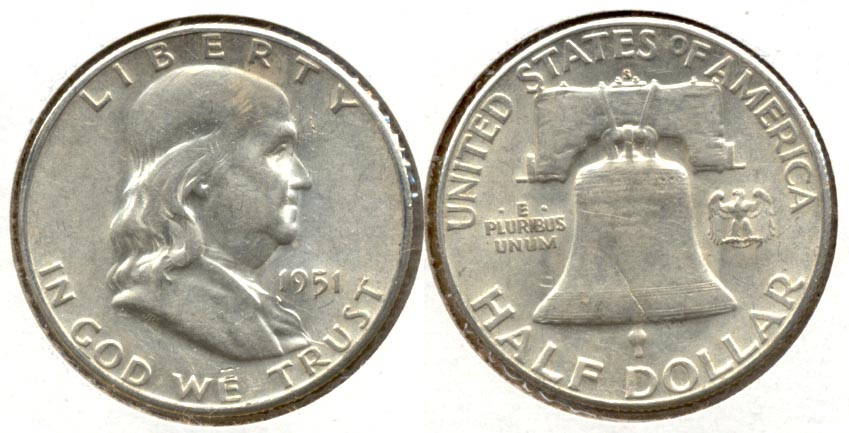 1951-S Franklin Half Dollar AU-50 av