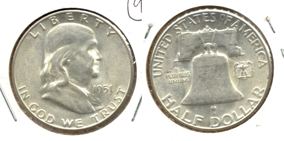 1951-S Franklin Half Dollar AU-50 ay