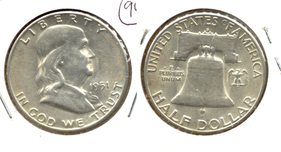 1951-S Franklin Half Dollar AU-50 az