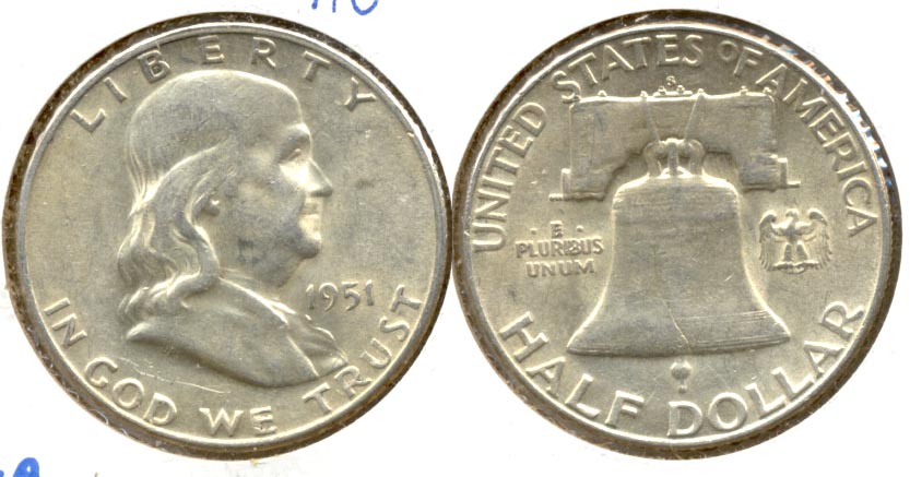 1951-S Franklin Half Dollar AU-50 c