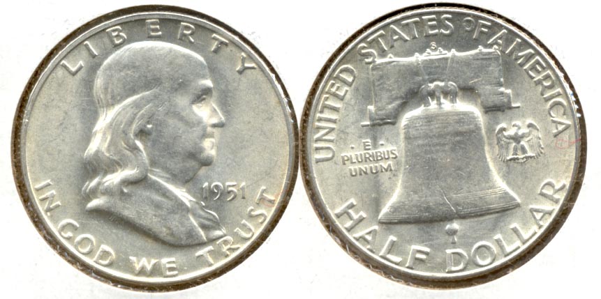 1951-S Franklin Half Dollar AU-50 s