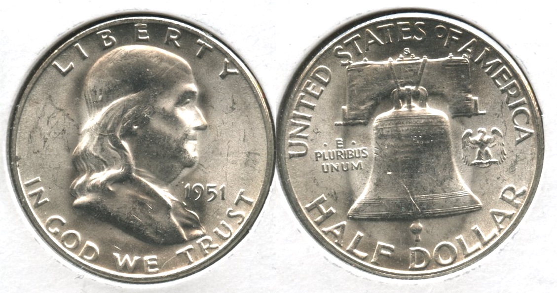 1951-S Franklin Half Dollar MS-60 #k