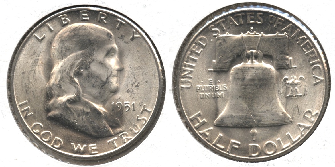 1951-S Franklin Half Dollar MS-63