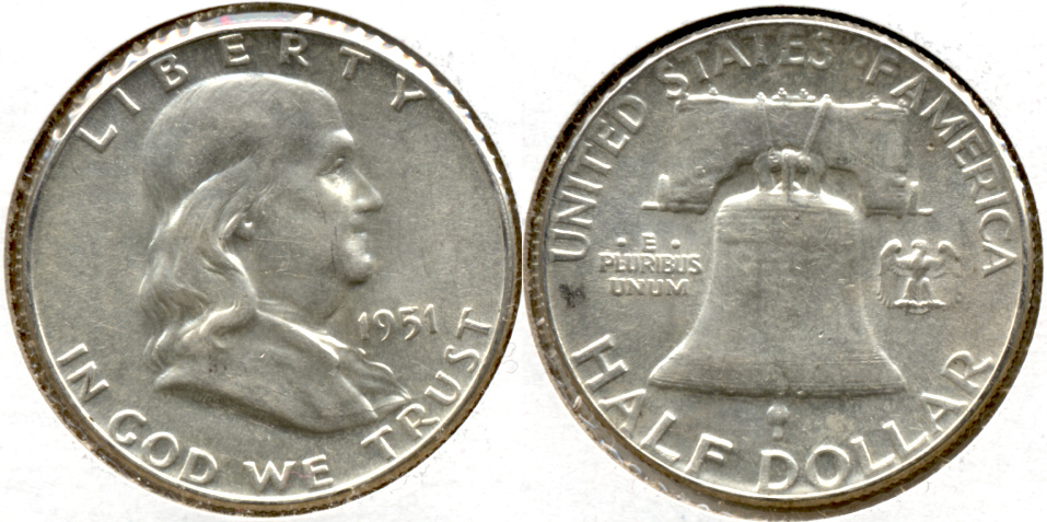 1951 Franklin Half Dollar AU-50
