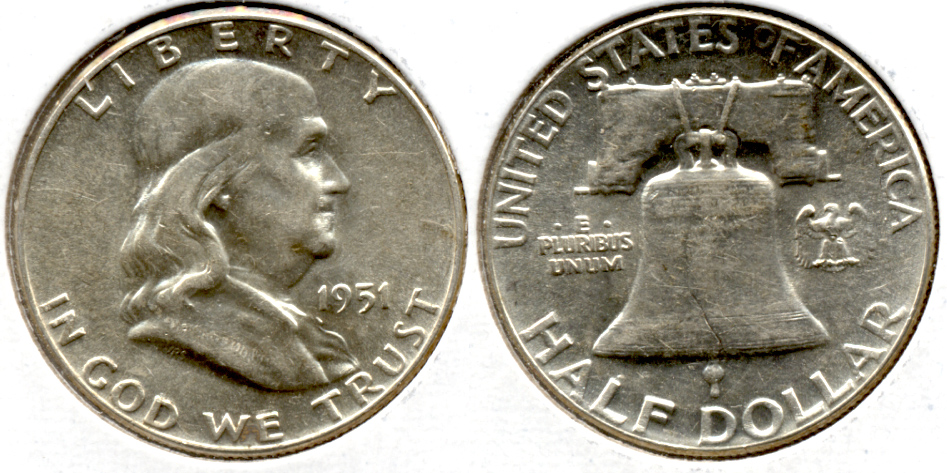1951 Franklin Half Dollar AU-50 e