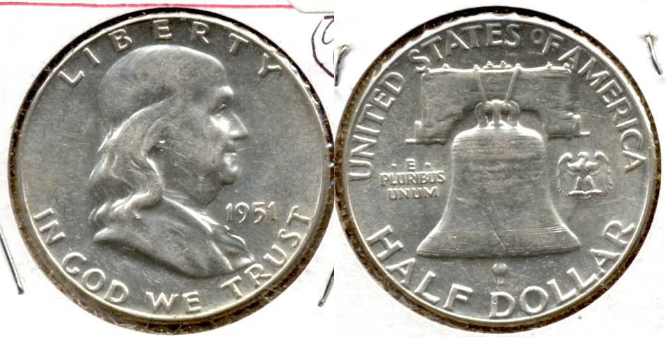 1951 Franklin Half Dollar AU-50 g