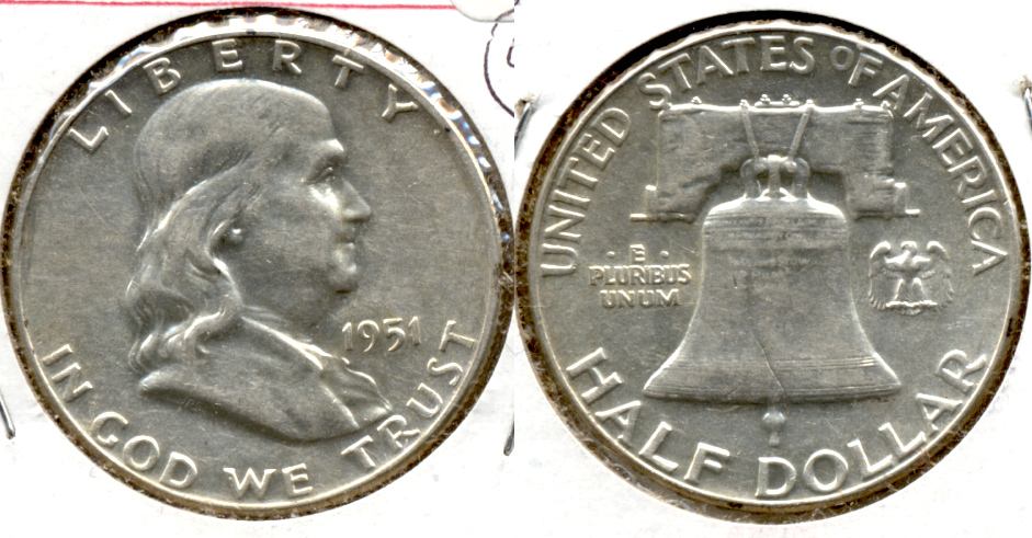 1951 Franklin Half Dollar AU-50 h