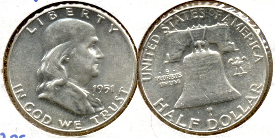 1951 Franklin Half Dollar AU-50 i