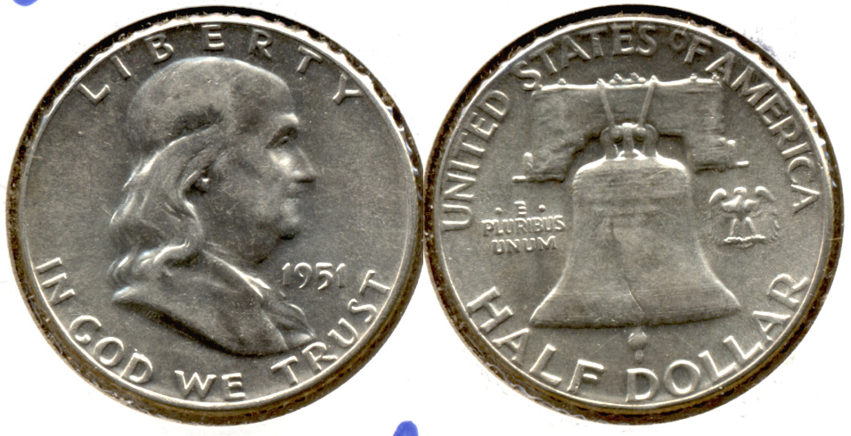 1951 Franklin Half Dollar AU-50 j