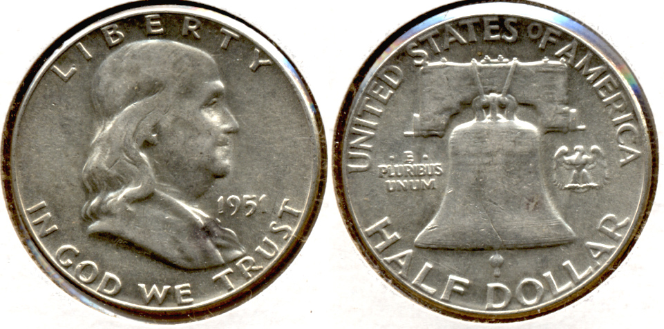 1951 Franklin Half Dollar AU-50 n