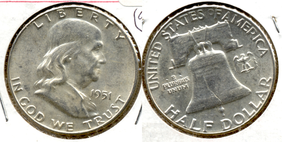 1951 Franklin Half Dollar AU-50 r