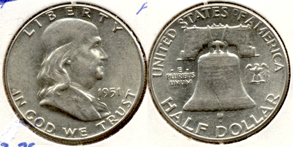 1951 Franklin Half Dollar AU-50 s