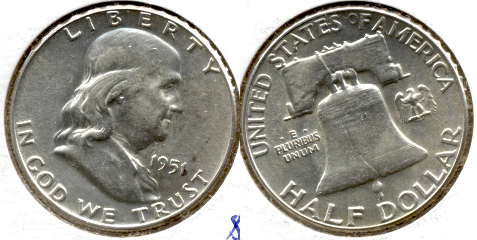 1951 Franklin Half Dollar AU-55 k