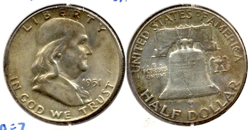 1951 Franklin Half Dollar MS-60 a