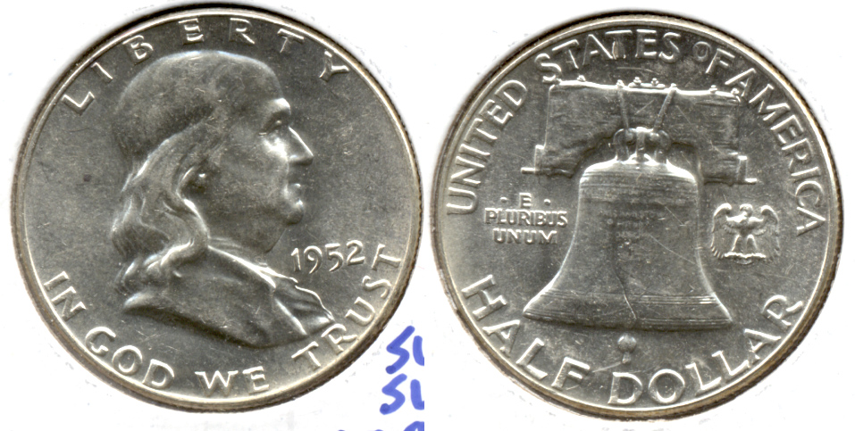 1952 Franklin Half Dollar AU-50 k