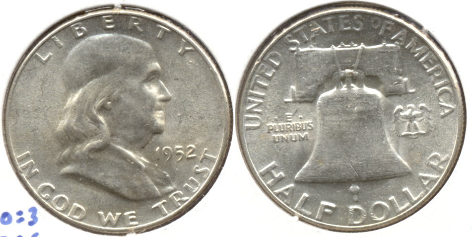 1952 Franklin Half Dollar AU-55 m