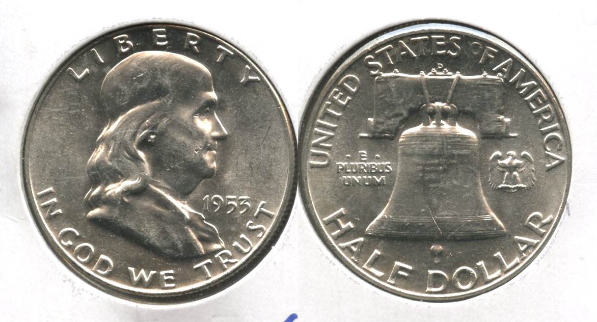 1953-D Franklin Half Dollar AU-55 #a