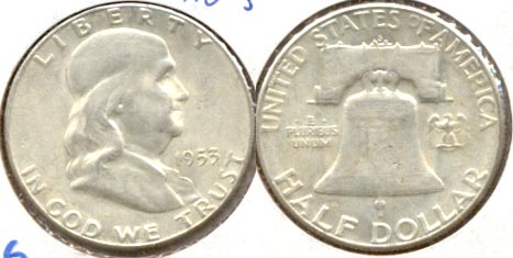 1953-S Franklin Half Dollar AU-55