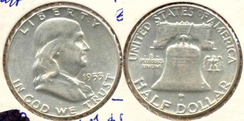 1953 Franklin Half Dollar AU-50