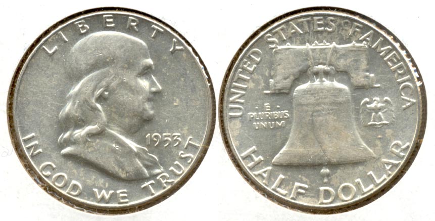 1953 Franklin Half Dollar AU-50 a