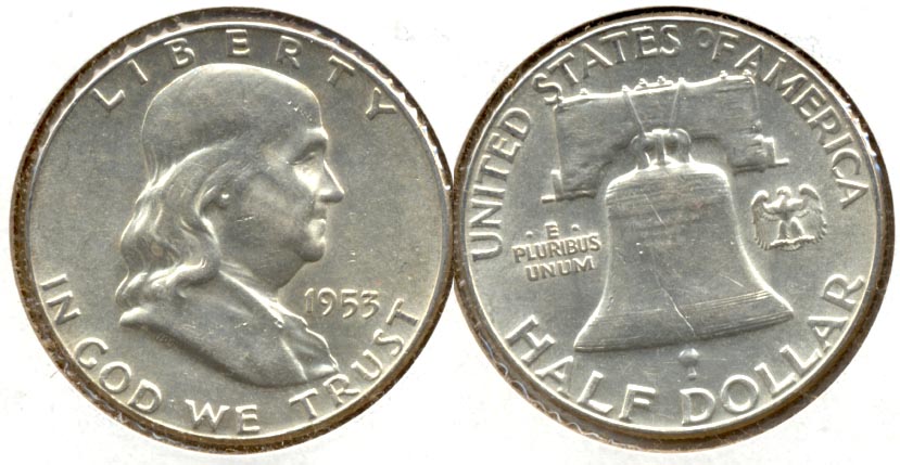 1953 Franklin Half Dollar AU-50 f