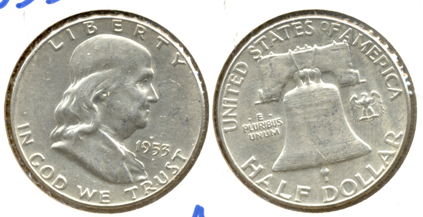 1953 Franklin Half Dollar AU-50 g