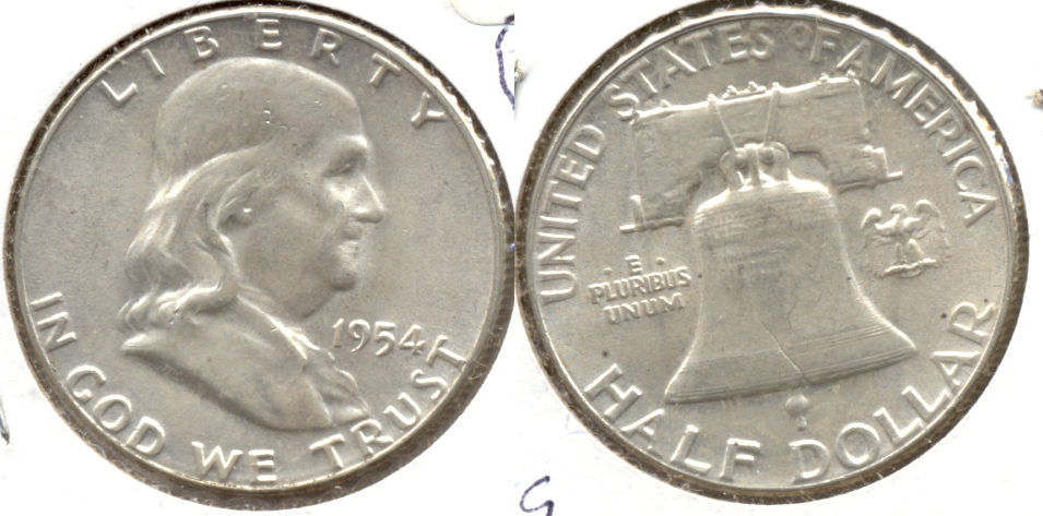 1954 Franklin Half Dollar AU-50 a