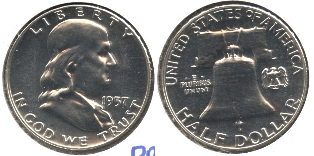 1957 Franklin Half Dollar Proof-65 #d