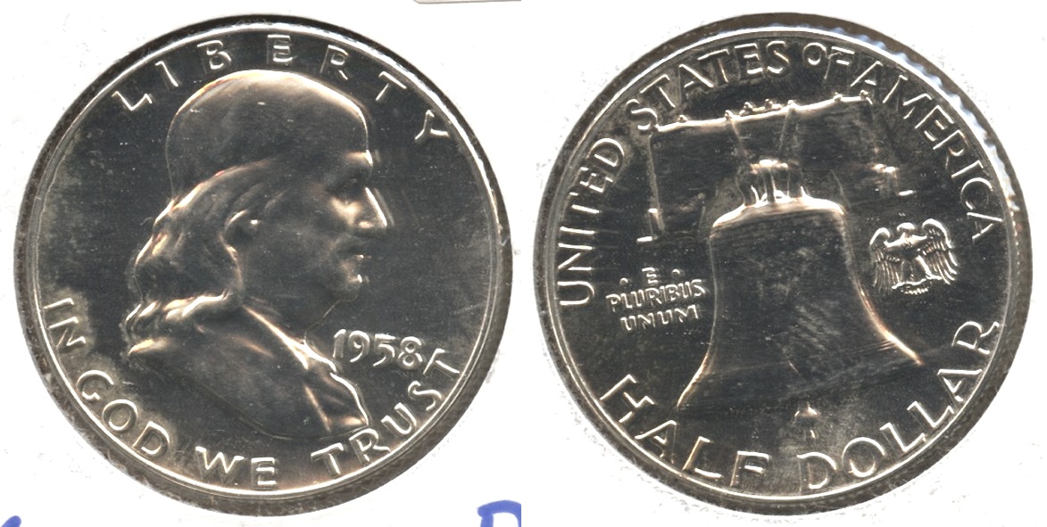 1958 Franklin Half Dollar Proof-63