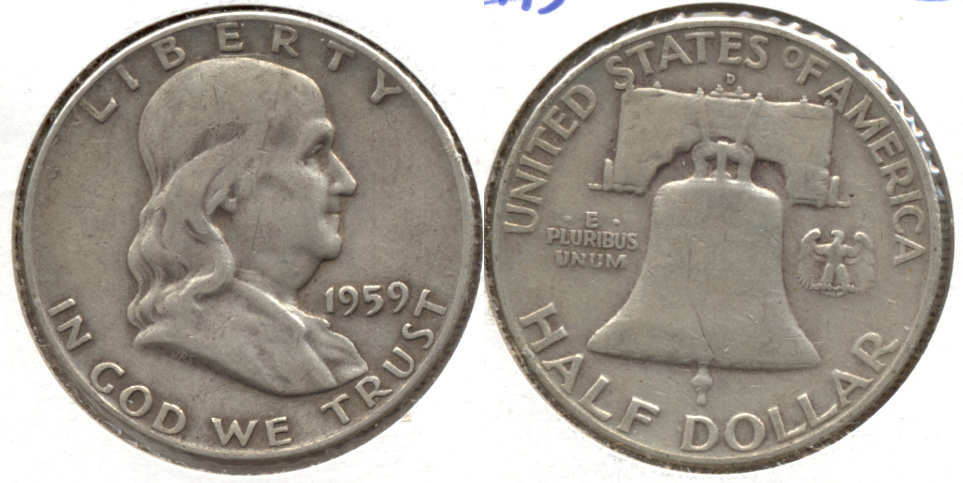 1959-D Franklin Half Dollar VG-8