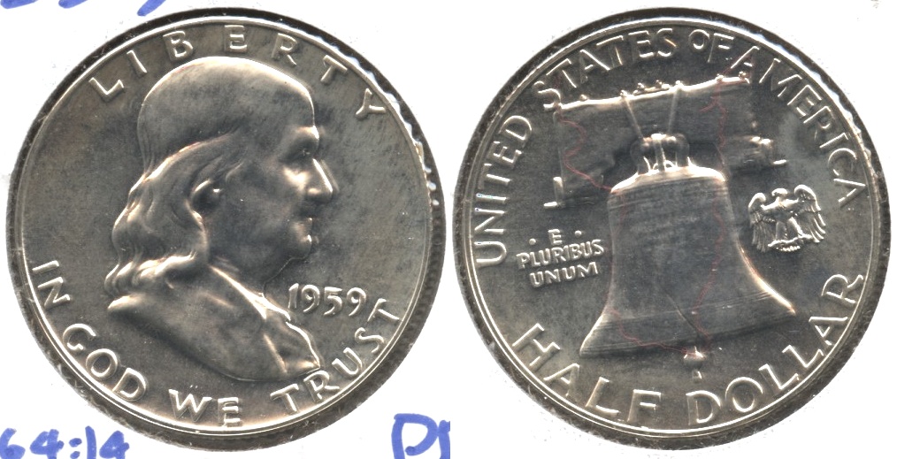 1959 Franklin Half Dollar Proof-65 #b