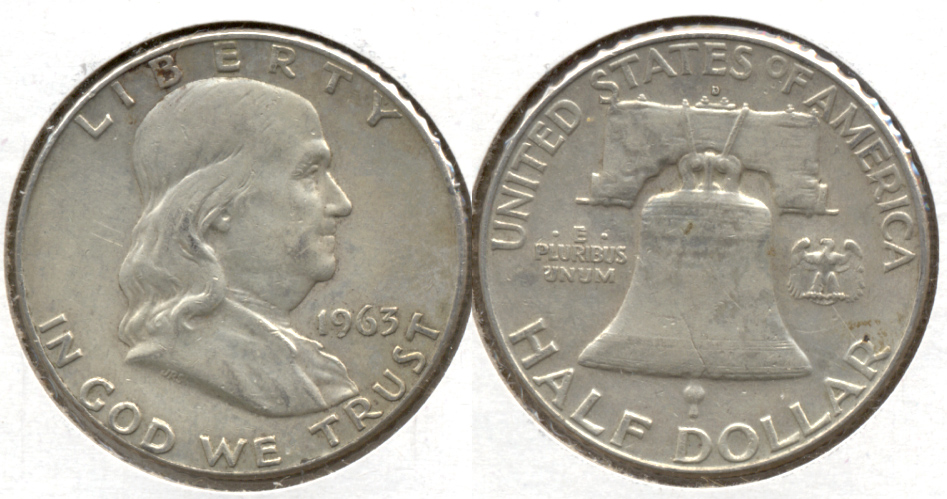 1963-D Franklin Half Dollar VF-20
