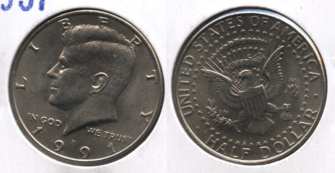 1991-P Kennedy Half Dollar Mint State