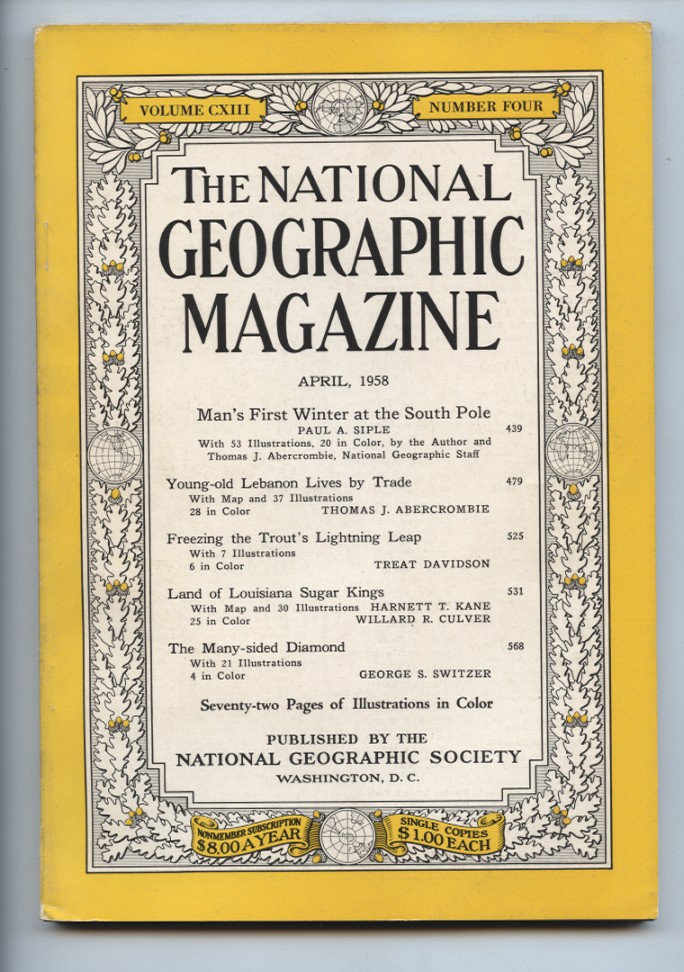National Geographic Magazine April 1958
