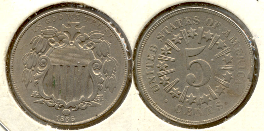1866 Shield Nickel EF-40