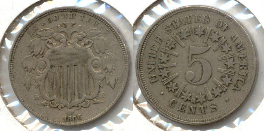 1866 Shield Nickel VF-20