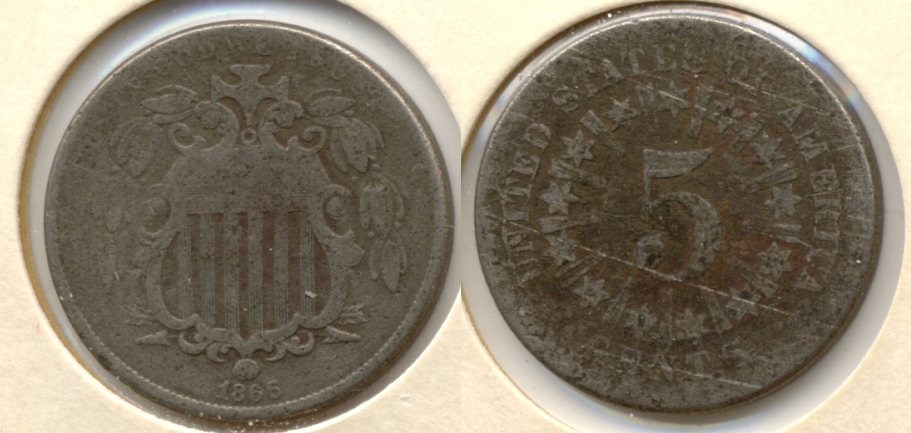 1866 Shield Nickel VG-8 c Porous