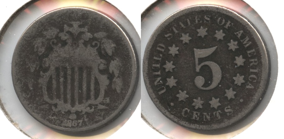 1867 No Rays Shield Nickel AG-3 #q Dark