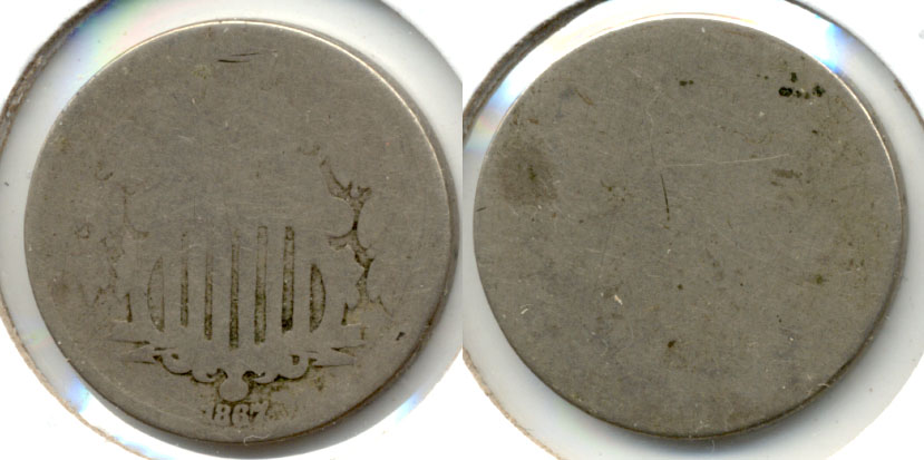 1867 No Rays Shield Nickel Fair-2