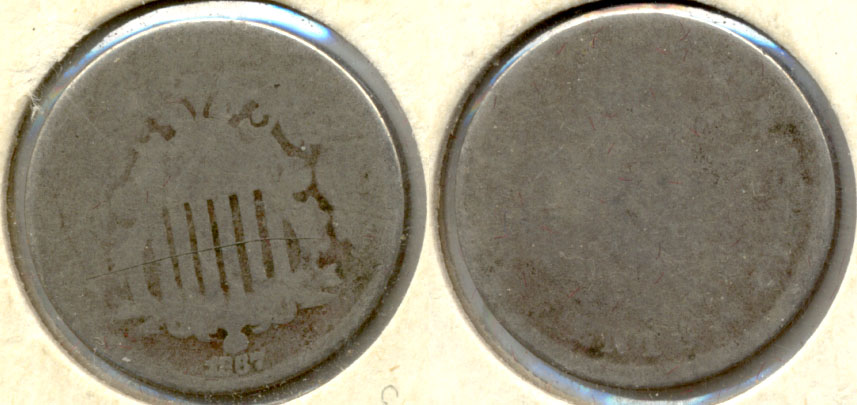 1867 No Rays Shield Nickel Fair-2 b