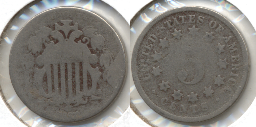 1867 No Rays Shield Nickel Fair-2 j