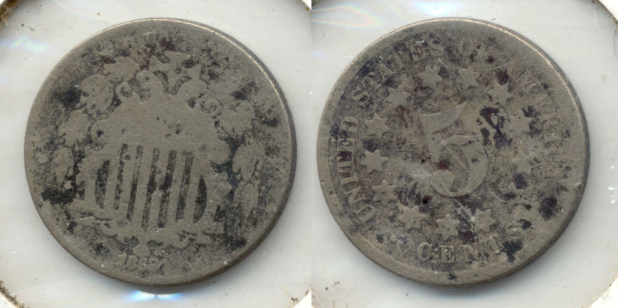 1868 Shield Nickel AG-3 g Light Pitting