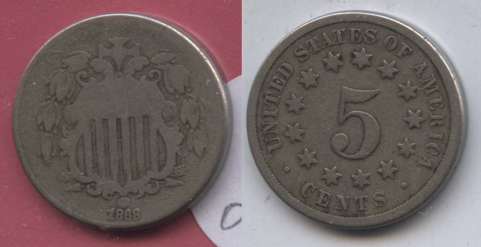 1868 Shield Nickel AG-3 #o