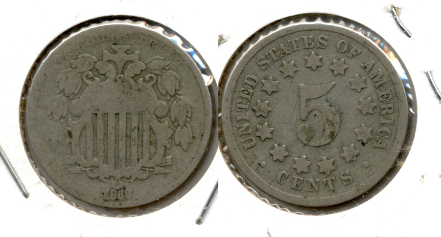 1868 Shield Nickel Good-4 m