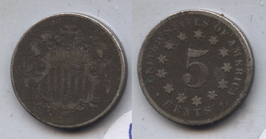 1868 Shield Nickel Good-4 #z Dark