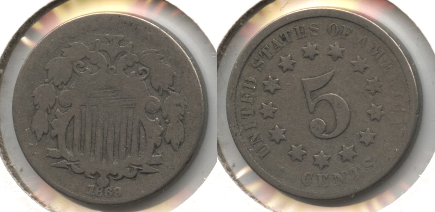 1869 Shield Nickel AG-3 #d